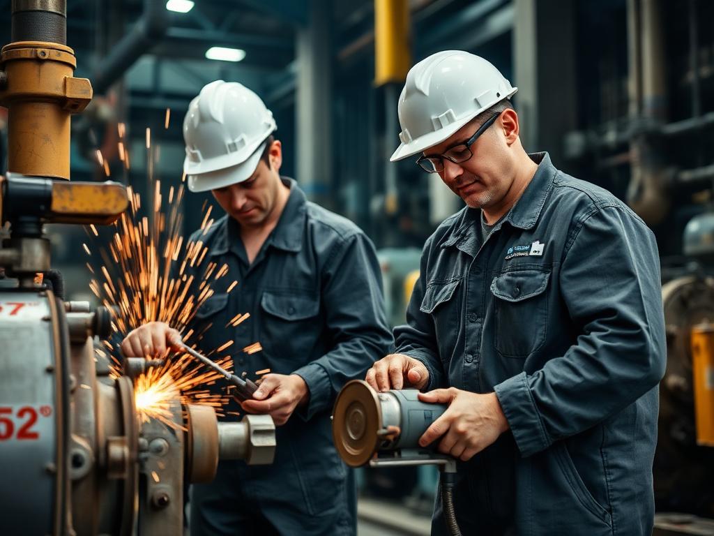 Equipe de manutenção industrial da Conserth em atendimento